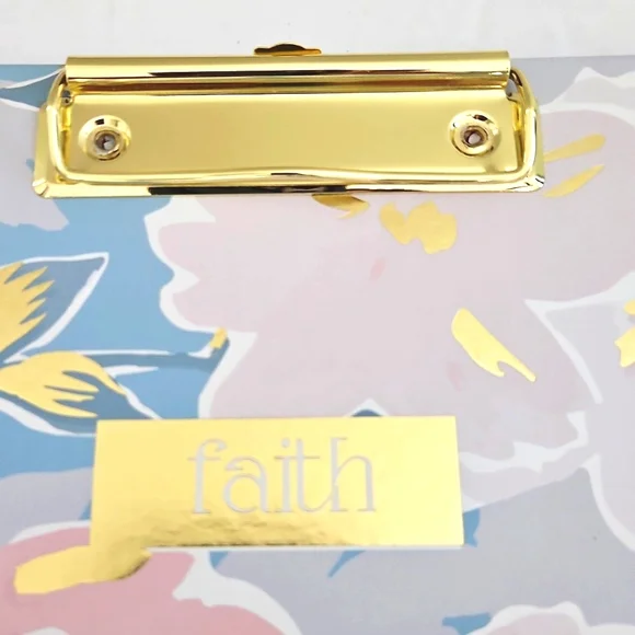 Badgley Mischka NWT Floral/Gold Motif Clipboard Set - Picture 3 of 9